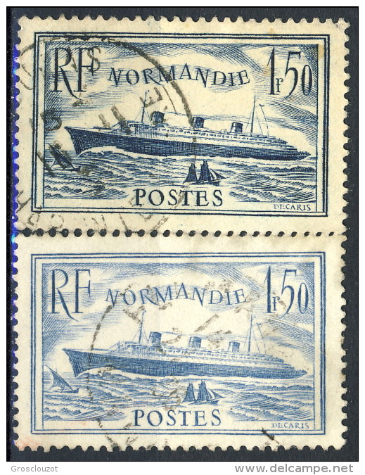 Francia 1935 - 36 Serie N. 299-300 Piroscafo Normandia Usati Catalogo € 22,30 - Oblitérés