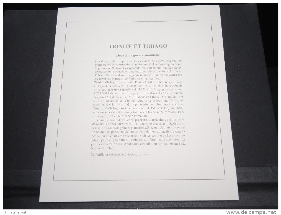 TRINITE ET TOBAGO - Bloc Luxe Avec Texte Explicatif - Belle Qualité - À Voir -  N° 11761 - Trinidad & Tobago (1962-...)