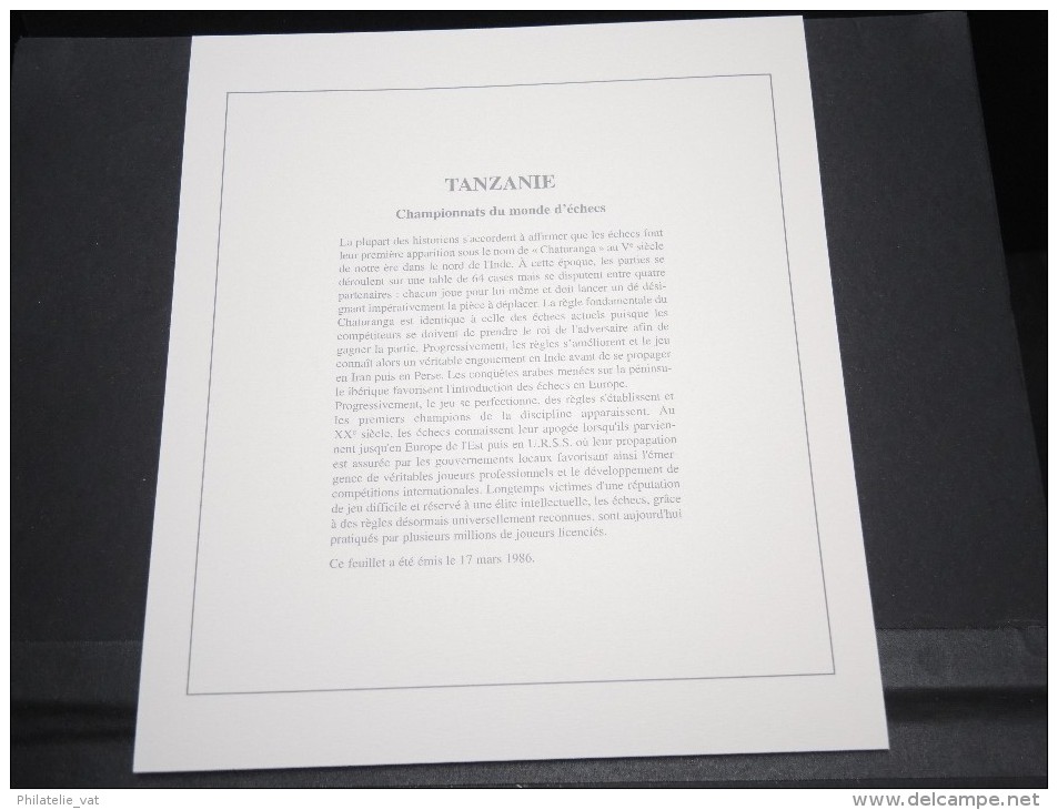 TANZANIE- Bloc Luxe Avec Texte Explicatif - Belle Qualité - À Voir -  N° 11762 - Tanzanie (1964-...)