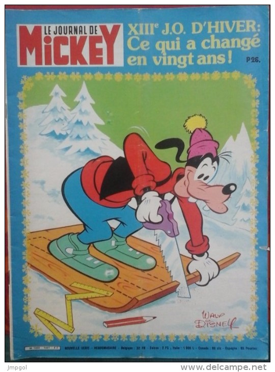Journal De Mickey N° 1441 1980 JO D´Hiver Lake Placid  Ce Qui A Changé En 20 Ans - Journal De Mickey