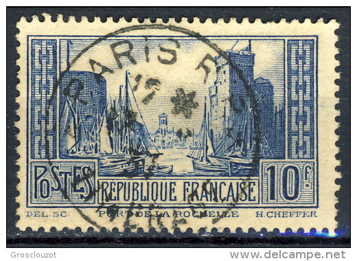 Francia 1929 - 31 N. 261 F. 10 Blu Porto Della Rochelle Usato Catalogo € 7,50 - Gebraucht