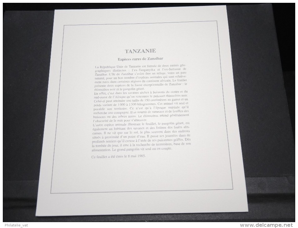 TANZANIE- Bloc Luxe Avec Texte Explicatif - Belle Qualité - À Voir -  N° 11763 - Tanzanie (1964-...)