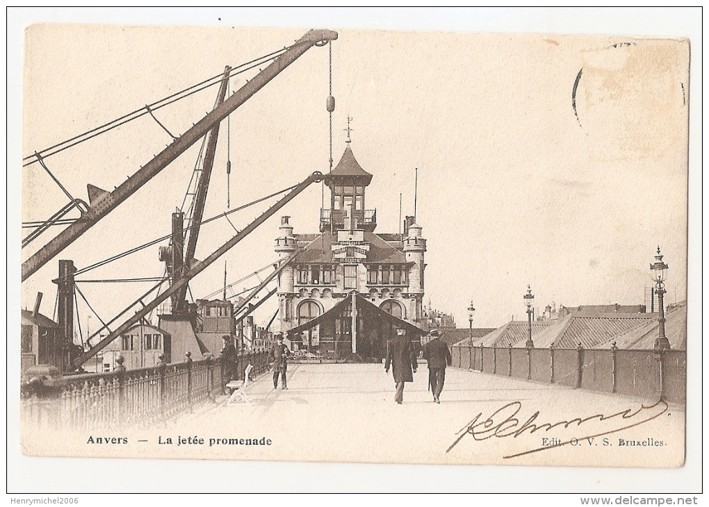 Belgique - Anvers - La Jetée Promenade 1905 Cachet Bassins - Other & Unclassified