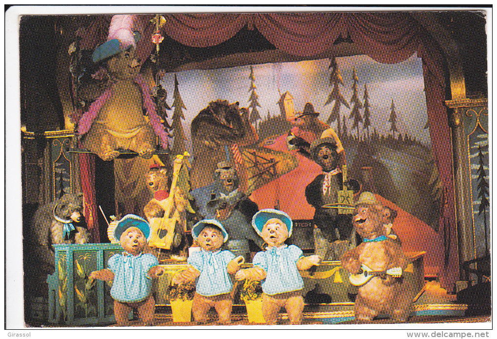 CPSM WALT DISNEY DISNEYWORLD COUNTRY BEARS CURTAIN CALL PAYS DES OURS EN PELUCHE - Disneyworld