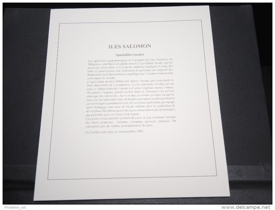 ILES SALOMON - Bloc Luxe Avec Texte Explicatif - Belle Qualité - À Voir -  N° 11791 - Islas Salomón (1978-...)