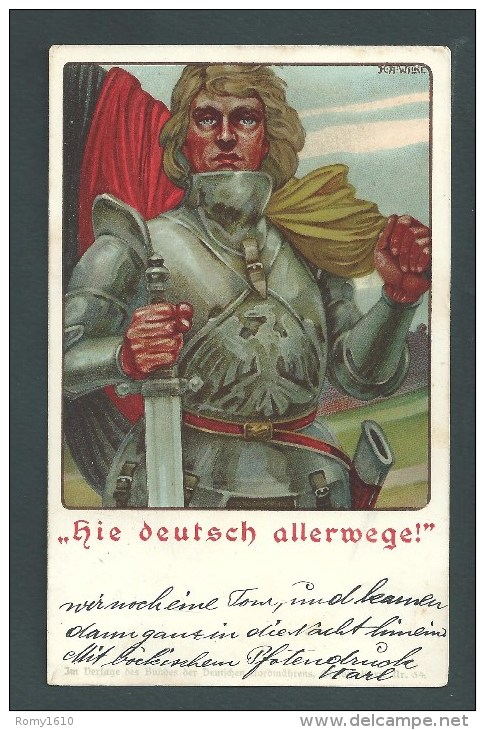 Patriotique Allemande. Illustration De K.A. Wilke. Lithographie. Dos Visible. - Wilke, Karl Alex