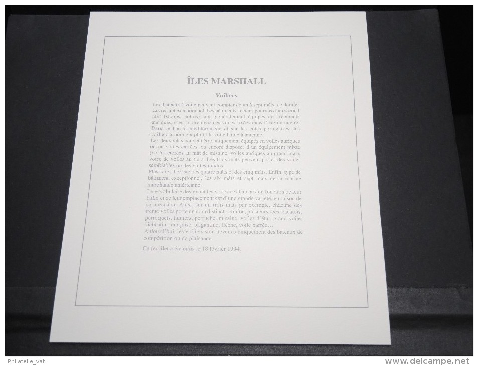 ILES MARSHALL - Bloc Luxe Avec Texte Explicatif - Belle Qualité - À Voir -  N° 11805 - Islas Marshall