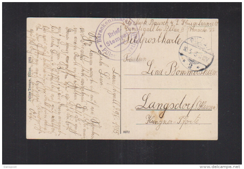 Russia PPC Pillau Baltjisk German Field Post 1915 - Russia