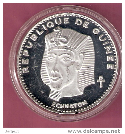 GUINEE 500 FRANCS 1970 SILVER PROOF SCARCE IKHNATON KM22 - Guinée