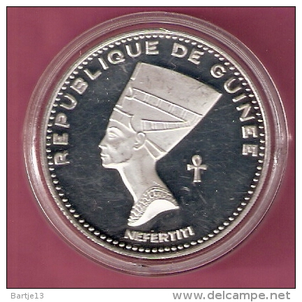 GUINEE 500 FRANCS 1970 SILVER PROOF SCARCE NEFERTITI KM25 - Guinée