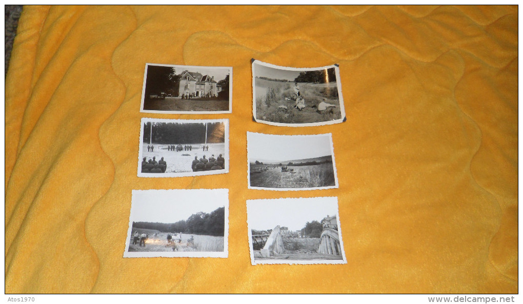 LOT DE 6 PHOTOS MILITAIRES ANNEE 1939, 4../ ALLEMAND OCCUPATION ?. PAYSAGE VILLE. / ANOTATION AU DOS ALLEMAND ? - Guerre, Militaire