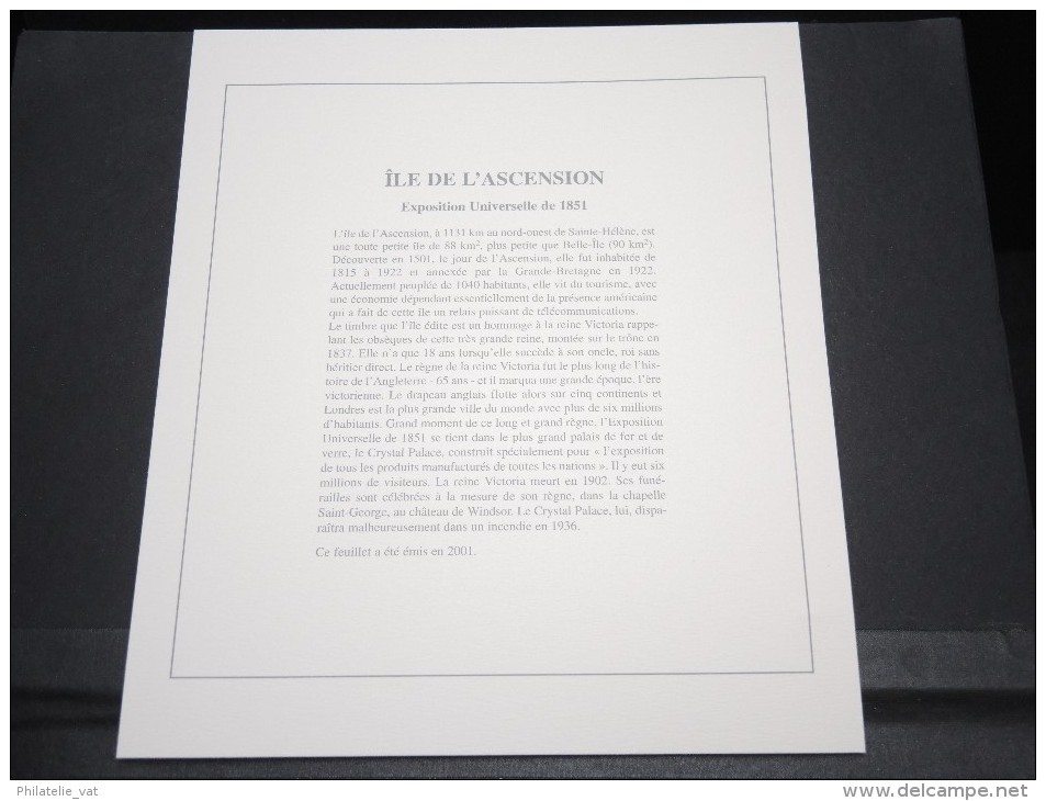 ILE DE L ASCENSION - Bloc Luxe Avec Texte Explicatif - Belle Qualité - À Voir -  N° 11820 - Ascension (Ile De L')