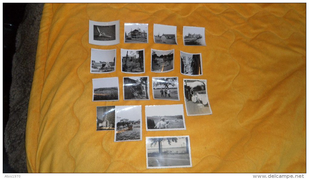 LOT DE 16 PHOTOS MILITAIRES ANNEE 1939, 4../ ALLEMAND OCCUPATION ?. PAYSAGE VILLE. / ANOTATION AU DOS ALLEMAND ? - Guerre, Militaire