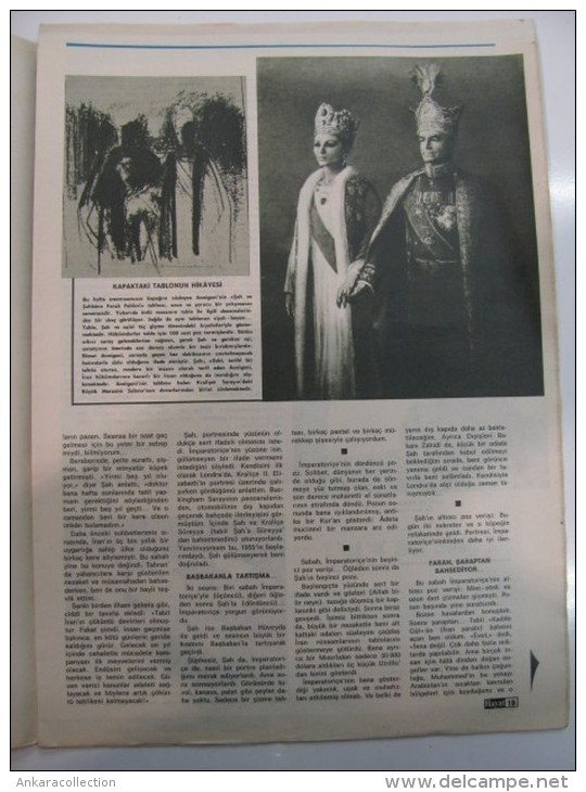 AC - REZA SHAH PAHLAVI & FARAH PAHLAVI OF IRAN 14 NOVEMBER1968 HAYAT MAGAZINE FROM TURKEY - Revues & Journaux