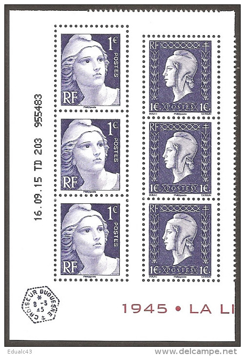 2015 -Salon D´AUTOMNE -Coin Daté (6 Timbres ) Du Bloc LIBERATION -NEUF ** LUXE ( 3 Gandon +3 Dulac ) Faciale=2.00 - Neufs