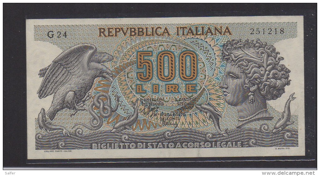 REPUBBLICA ITALIANA  L. 500 ARETUSA  SERIE G 23-2-1970  QFDS - 5000 Lire