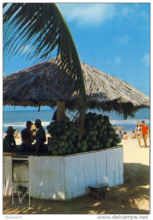 BRASIL, RECIFE, Coco Verde Na Praia Da Bôa Viagem, 2 Scans - Recife