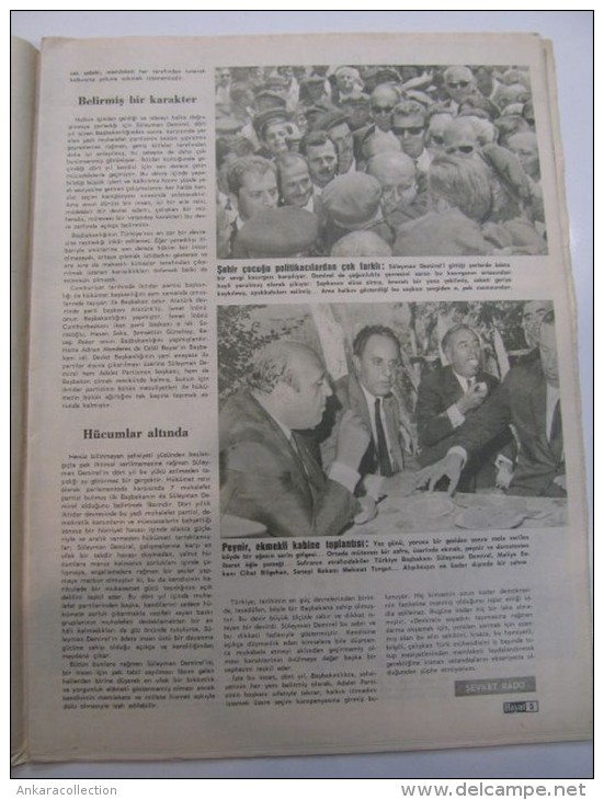 AC - SULEYMAN DEMIREL PRIME MINISTER OF TURKEY HAYAT MAGAZINE 02 OCTOBER 1969 - Magazines