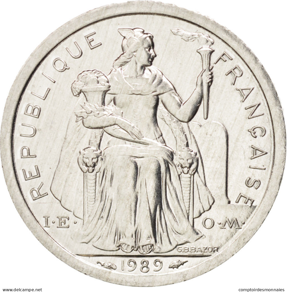 Monnaie, Nouvelle-Calédonie, Franc, 1989, Paris, FDC, Aluminium, KM:10 - Nouvelle-Calédonie