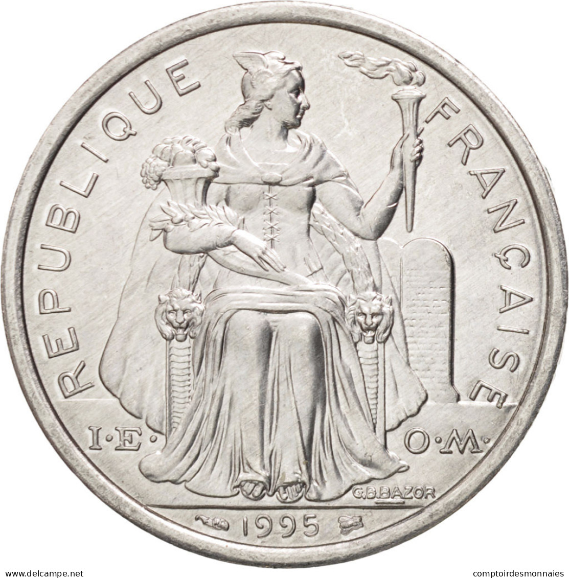 Monnaie, Nouvelle-Calédonie, 2 Francs, 1995, Paris, FDC, Aluminium, KM:14 - Nieuw-Caledonië