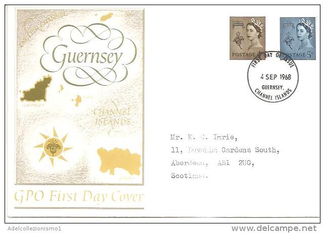 58186)  FDC DELLA GRAN BRETAGNA-ADDITIONAL DEFINITIVE DA 4+5P. GUERNSEY- 4-9-1968 - 1981-1990 Decimal Issues