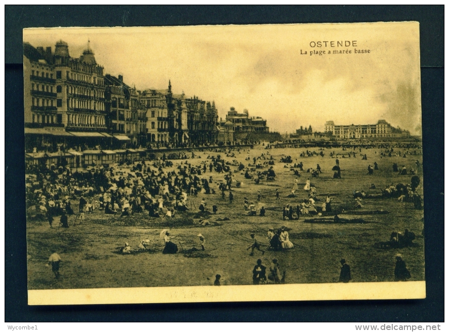 BELGIUM  -  Ostende  La Plage A Maree Basse  Unused Vintage Postcard - Oostende