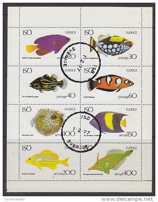 Iso Local Sweden Fish 8v In Sheetlet Used Cto (F5106) - Fantasie Vignetten