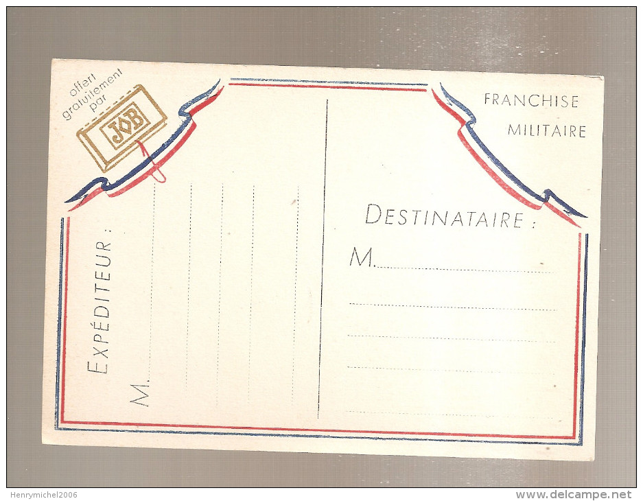 Carte De Franchise Militaire FM Par Les Papiers Job Pub Publicité - Storia Postale