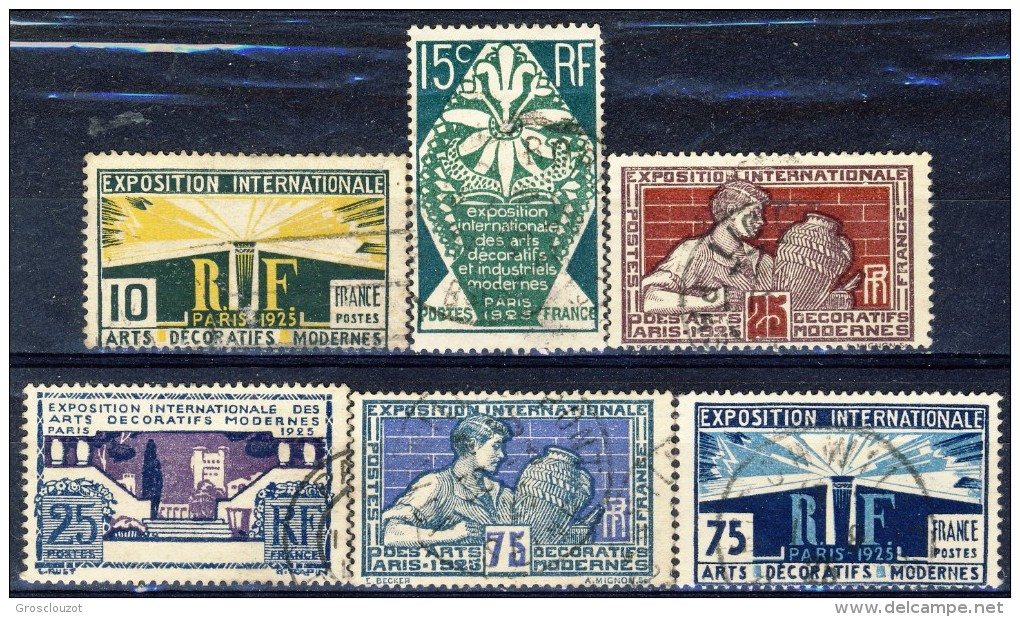 Francia 1924 - 25 Serie N. 210-215 Expo Arti Figurative Usati Catalogo € 14 - Gebraucht