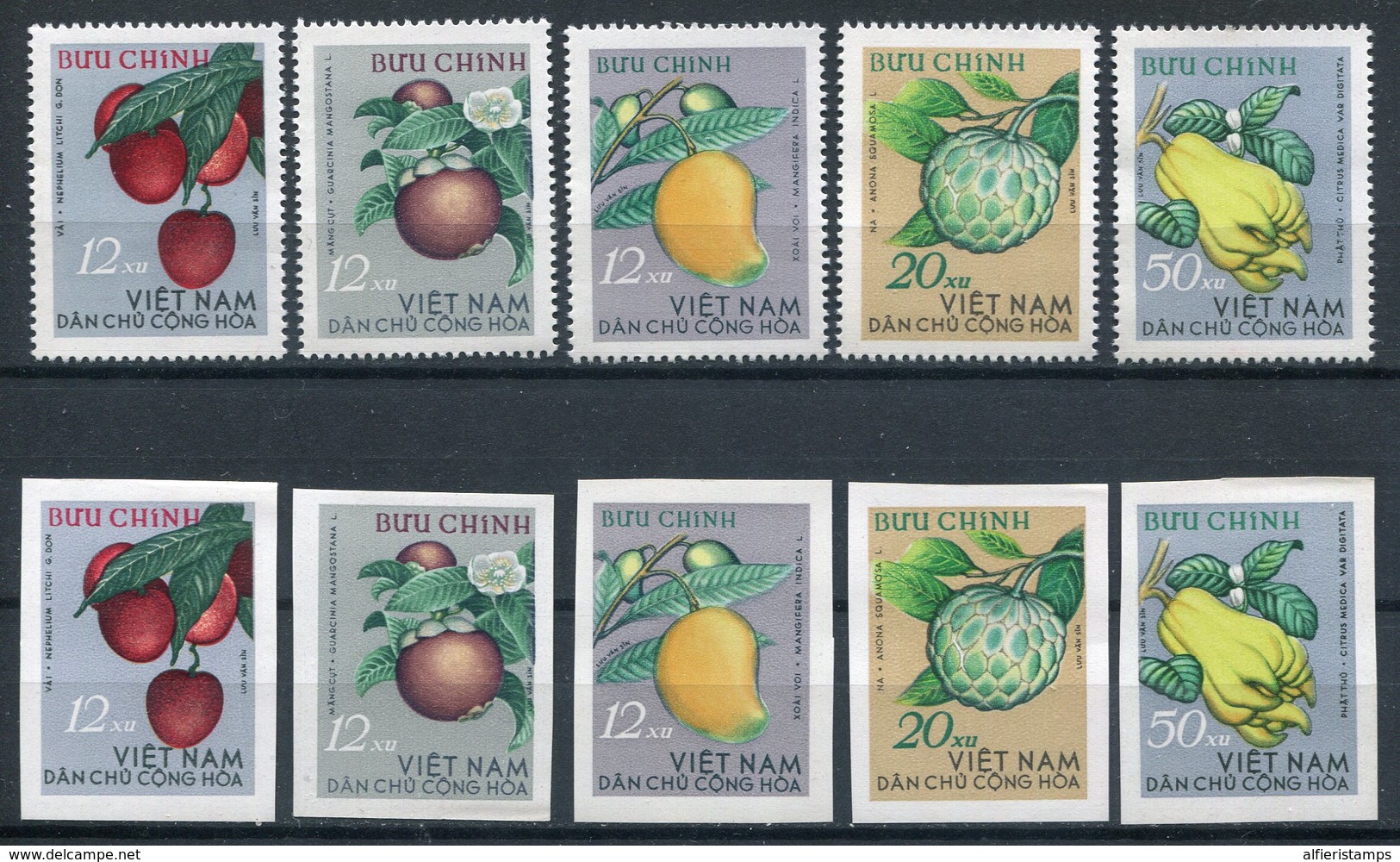 1964-VIETNAM - FRUITS-CPL.SET PERF.+IMPERF.-M.N.H. -LUXE ! - Viêt-Nam