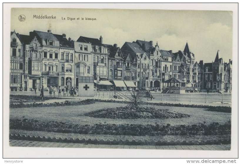 MIDDELKERKE : La Digue Et Le Kiosque - Stand Croix Rouge (f7774) - Middelkerke