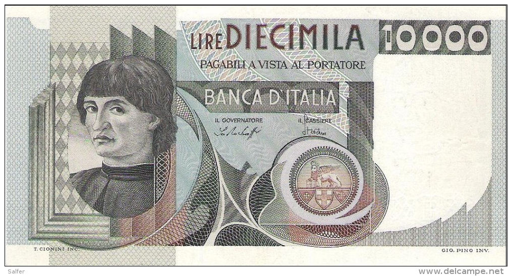 REPUBBLICA ITALIANA  L. 10000 ANDREA DEL CASTAGNO    SERIE FA  1976  FDS - 10.000 Lire