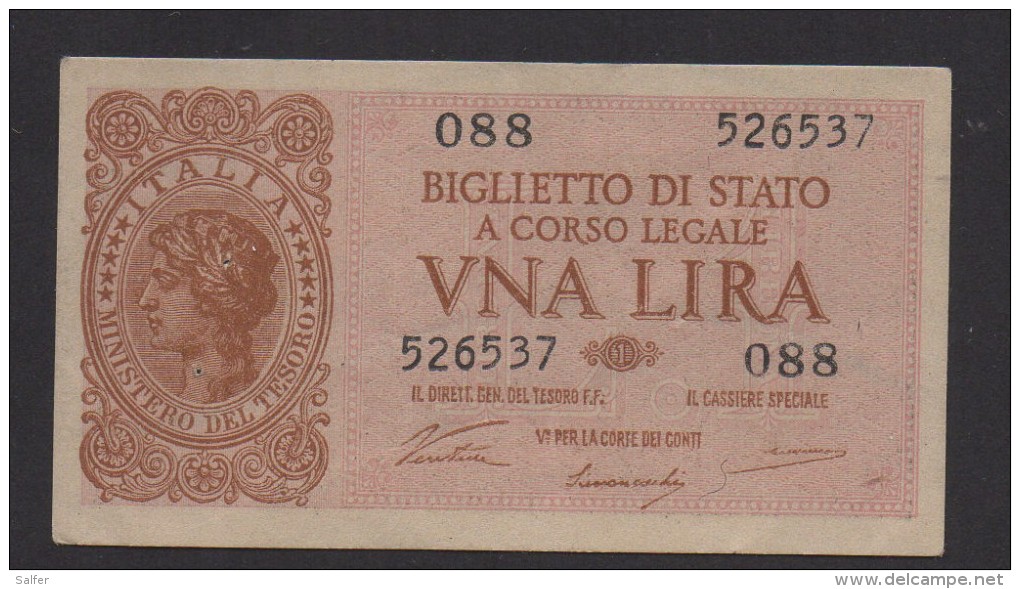 ITALIA REGNO  L. 1  LUOGOTENENZA 1944 VENTURA QFDS - Italië – 1 Lira