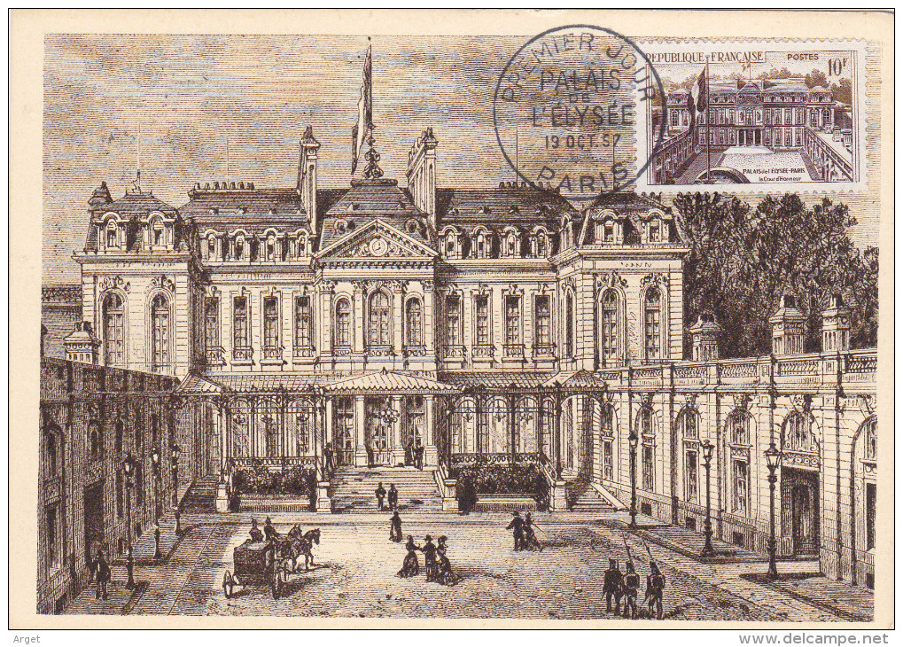 Carte-Maximum FRANCE N° Yvert 1126 (Palais De L´ELYSEE) Obl Sp Ill Ier Jour - 1950-1959