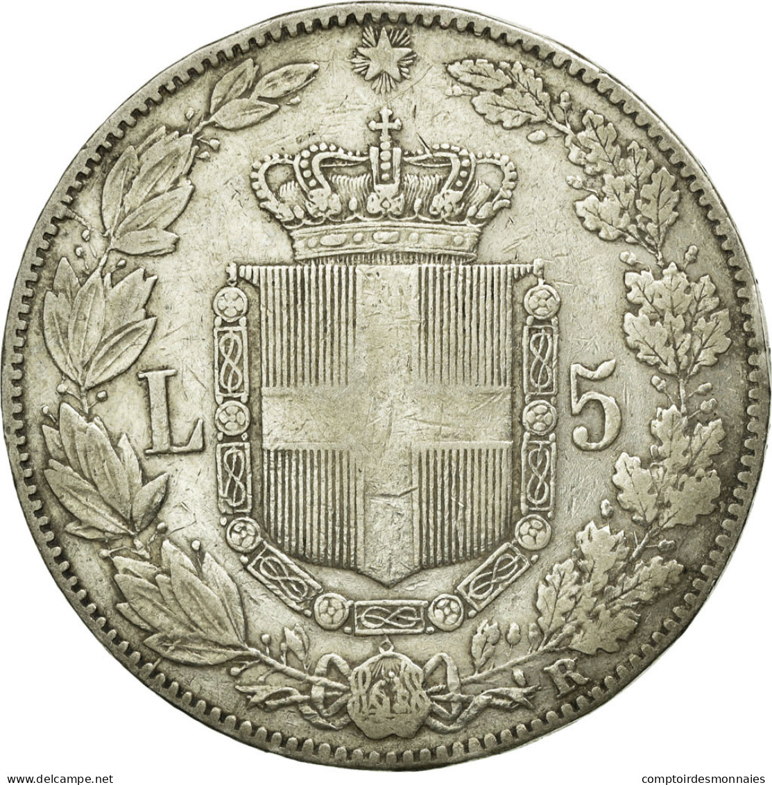 Monnaie, Italie, Umberto I, 5 Lire, 1879, Rome, Ottawa, TTB, Argent, KM:20 - 1878-1900 : Umberto I