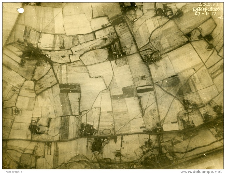 France WWI Front De L'Aisne Trench Map 53B Reconnaissance Aerienne Ancienne Photo 1917 - Guerra, Militares