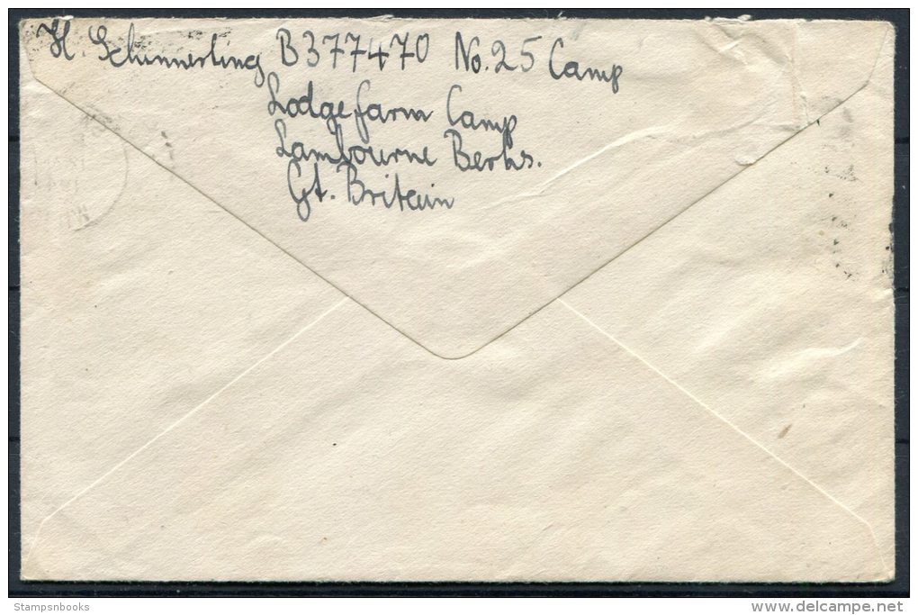 1947 GB Swindon P.O.W. Prisoner Of War Lodge Farm Camp, Lambourne, Berks - Germany - Covers & Documents