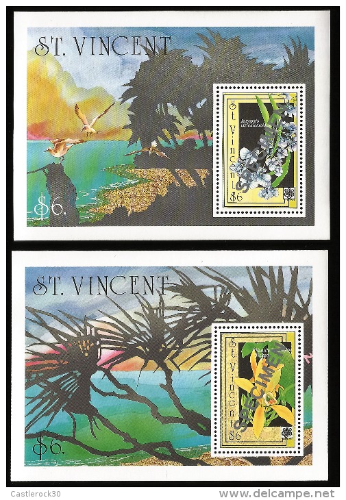 E)1987 ST. VINCENT,  IONOPSIS UTRICULARIODES, ORCHID, PLANT, BEACH, LANDSCAPE, SPECIMEN, SOUVENIR SHEET, MNH - St.Vincent (...-1979)