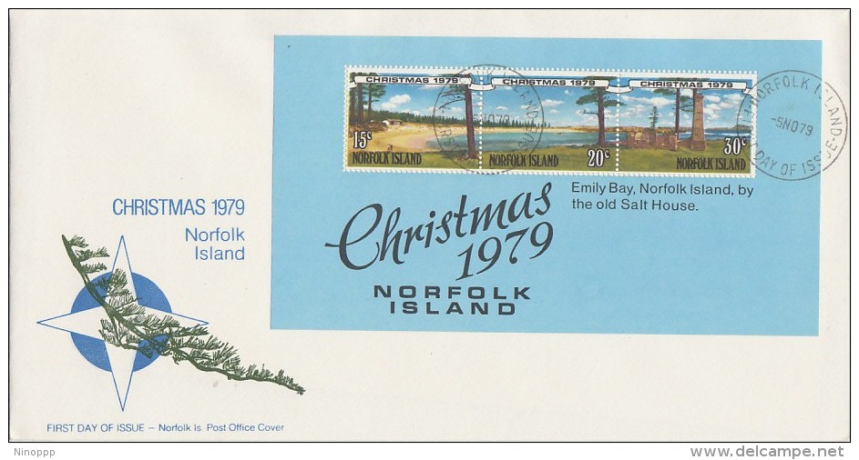 Norfolk Island 1979 Christmas MS  FDC - Norfolk Island