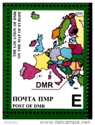2000 Transnistria (Moldova) - 10 Years Independence 1v., Map , Carte, Mappa, Mapa Geography Local MNH - Géographie