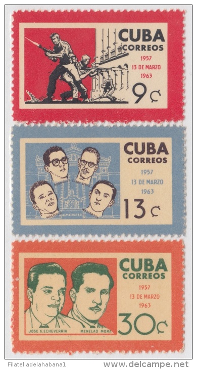 1963.10 CUBA 1963. Ed.998-1000. ASALTO AL PALACIO PRESIDENCIAL. ATTACK TO PRESIDENTIAL PALACE. MNH. - Nuevos