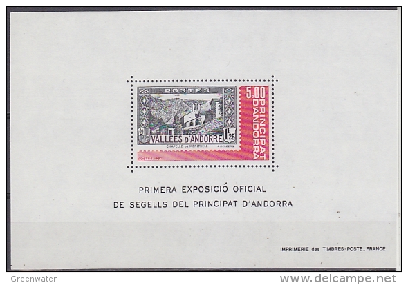 Andorra Fr. 1982 1st Philatelic Exhibition M/s ** Mnh (27584) - Hojas Bloque