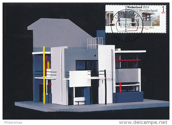 D22135 CARTE MAXIMUM CARD RR 2014 NETHERLANDS - ARCHITECTURE UNESCO WORLD HERITAGE RIETVELD HOUSE UTRECHT CP ORIGINAL - Other & Unclassified