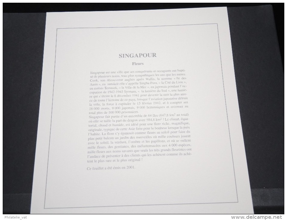 SINGAPOUR - Bloc Luxe Avec Texte Explicatif - Belle Qualité - À Voir -  N° 11476 - Singapour (1959-...)