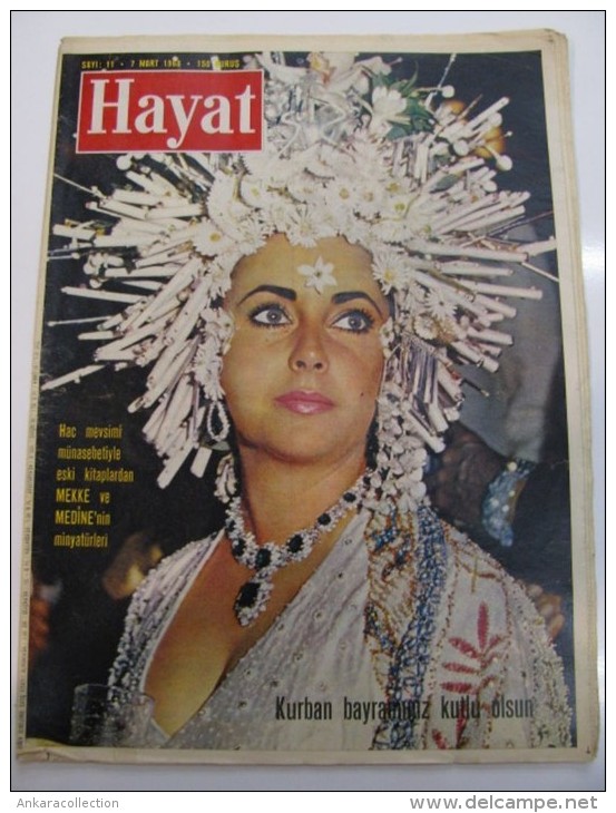 AC - ELISABETH TAYLOR 1968 HAYAT MAGAZINE FROM TURKEY - Magazines