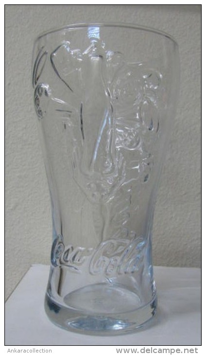 AC - COCA COLA - BOTTLE ILLUSTRATED CLEAR RARE GLASS FROM TURKEY - Mugs & Glasses