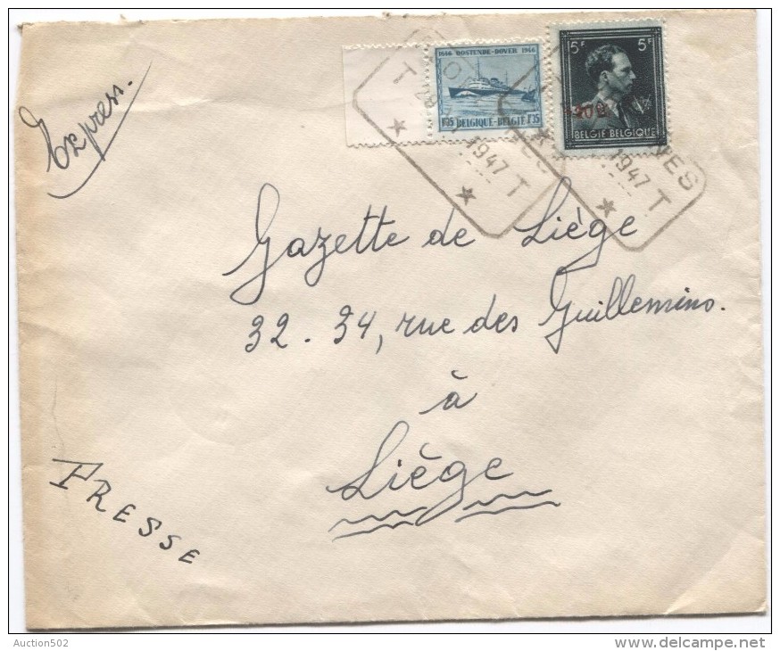 TP 724 T-725 S/L. Exprès écrite De Hargimont(Marloie) C.T.T. Florennes 29/6/1947 V.Liège PR2781 - 1946 -10%