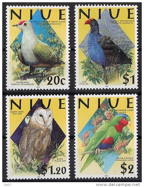 NIUE // OISEAUX DIVERS 4 V NEUFS *** (MNH SET) - Niue