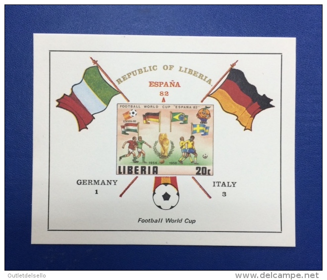 Fussball / Soccer - Coupe Du Monde 1982: Liberia Ex6 Bl Auf Karton - 1982 – Espagne