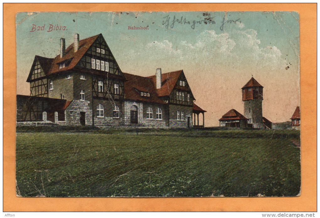 Bad Bibra Bahnhof Germany 1920 Postcard Mailed - Bad Bibra